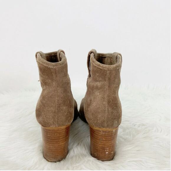 Splendid Lakota Suede Ankle Bootie 9 Women Western Cowgirl Block Heel Taupe - Picture 7 of 10